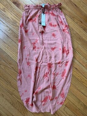 BB Dakota Coral-Pink Tie-Dye Maxi Skirt